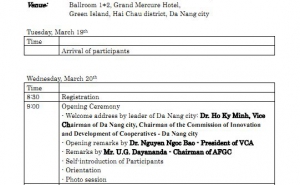 Agenda for 19th AFGC Annual Meeting  Da Nang city, Vietnam