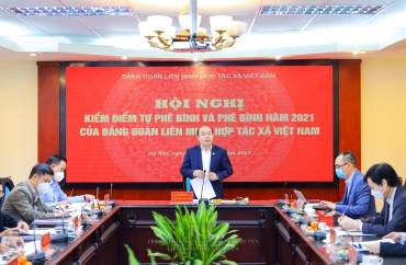Hội nghị kiểm điểm tự phê bình và phê bình năm 2021 của Đảng đoàn Liên minh Hợp tác xã Việt Nam