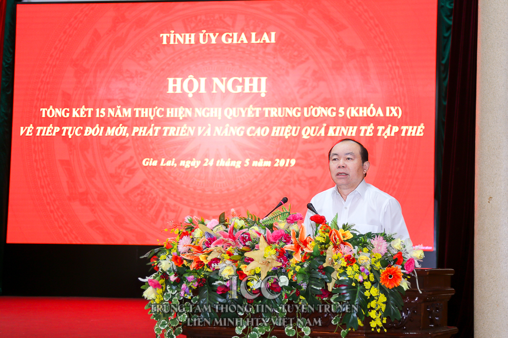 Chủ tịch Nguyễn Ngọc Bảo dự Hội nghị tổng kết 15 năm thực hiện Nghị quyết TW 5 (khóa IX) về KTTT tại Gia Lai
