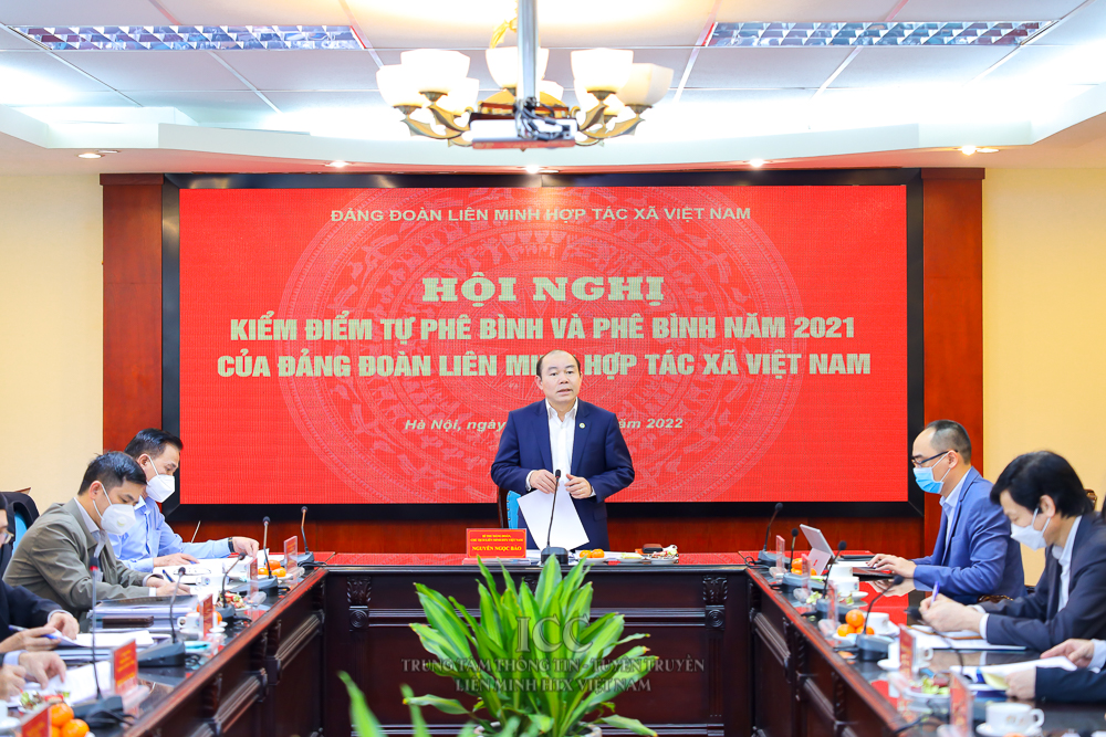 Hội nghị kiểm điểm tự phê bình và phê bình năm 2021 của Đảng đoàn Liên minh Hợp tác xã Việt Nam